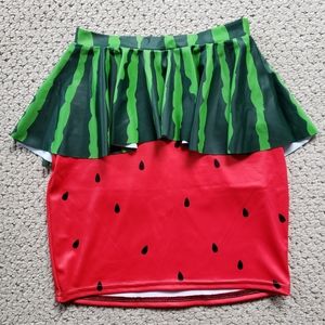 Blackmilk Watermelon Peplum Skirt